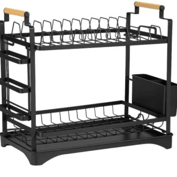 2 Tier Dish Drainer Rack with Drip Tray