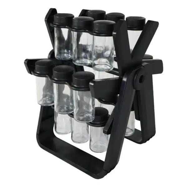 360 Degree Rotating Spice Rack Set with 18 Spice Jars