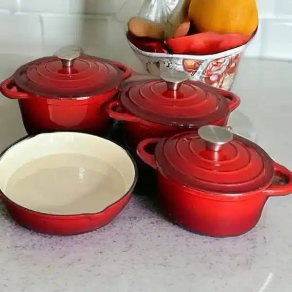 7pcs Enamel Cast Iron Cookware Set