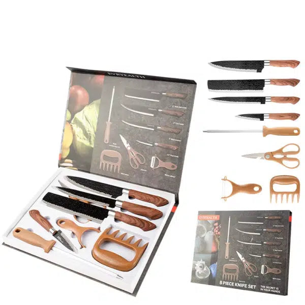 Professional 8 Piece Kitchen Knife and Utensil Set