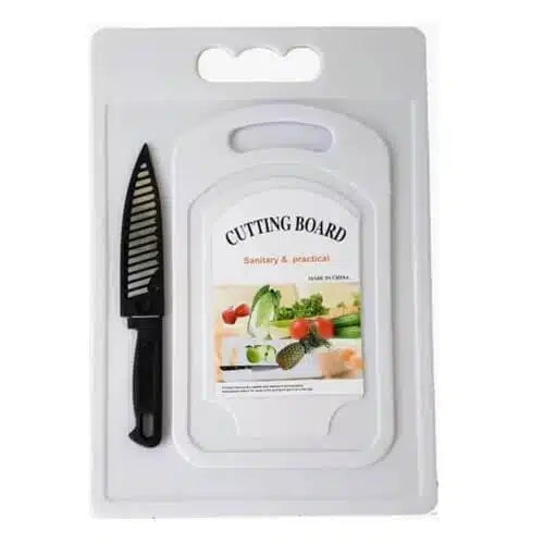 2 Piece Chopping Board Set and Knife