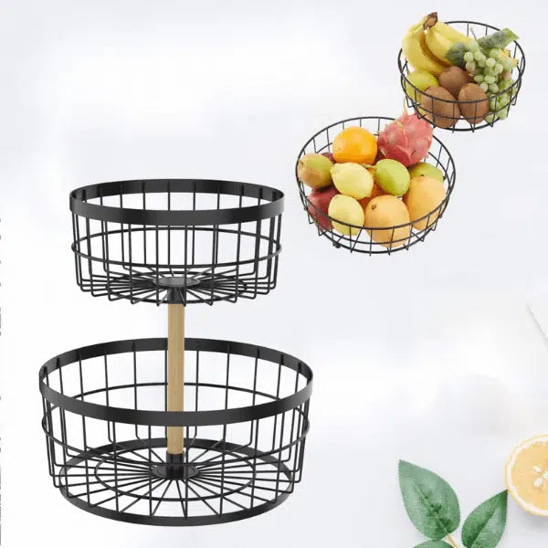 2 Tier Vegetable and Fruit Bowl Storage Basket