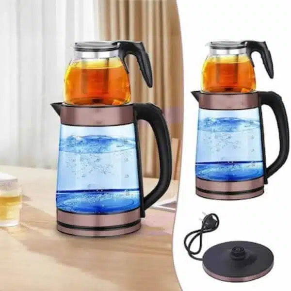 2 in 1 Electric Glass Tea Maker and Kettle
