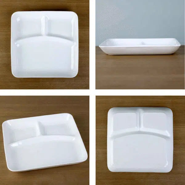 3 Compartment Square Lunch Plate