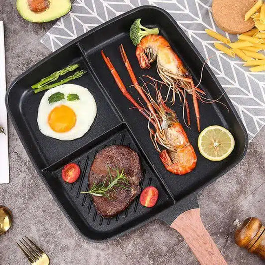 3 Section Non Stick Aluminum Frying Pan