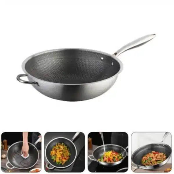 32cm Stainless Steel Wok