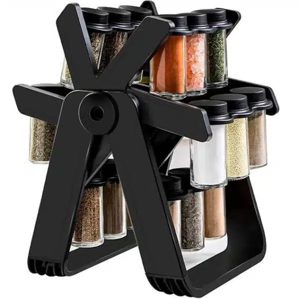 360 Degree Rotating Spice Rack Set with 18 Spice Jars