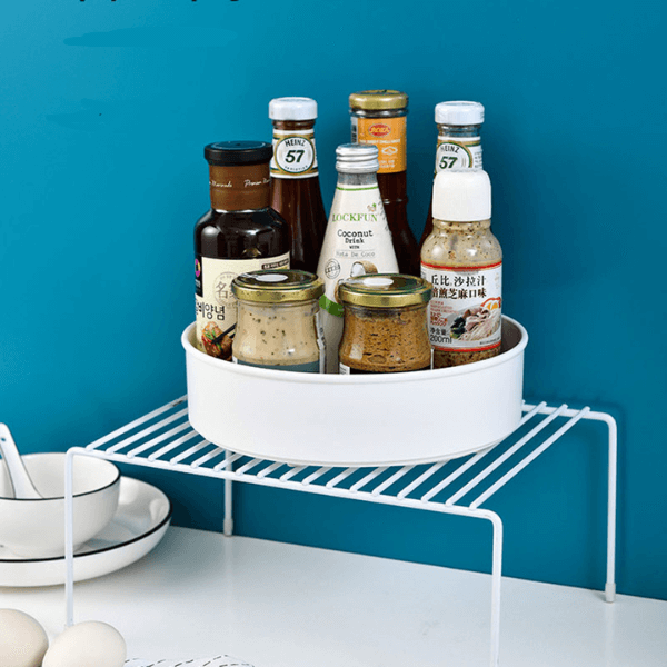 360 Degree Round Shape Rotation Seasoning Spice Box Shelf