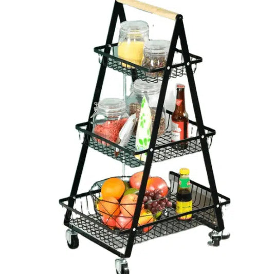 3 Tier Fruit Vegetable Storage Rack with Wheels