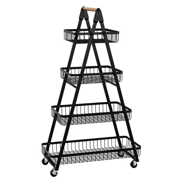 4 Tier Fruit Vegetable Storage Rack with Wheels