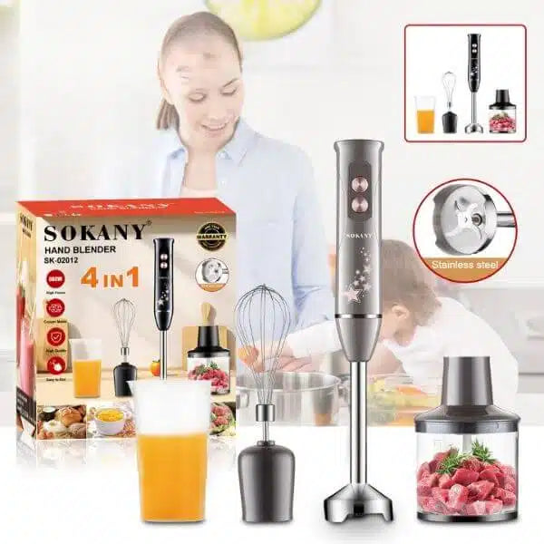 4 in 1 Electric Stick Hand Blender Food Processor Set