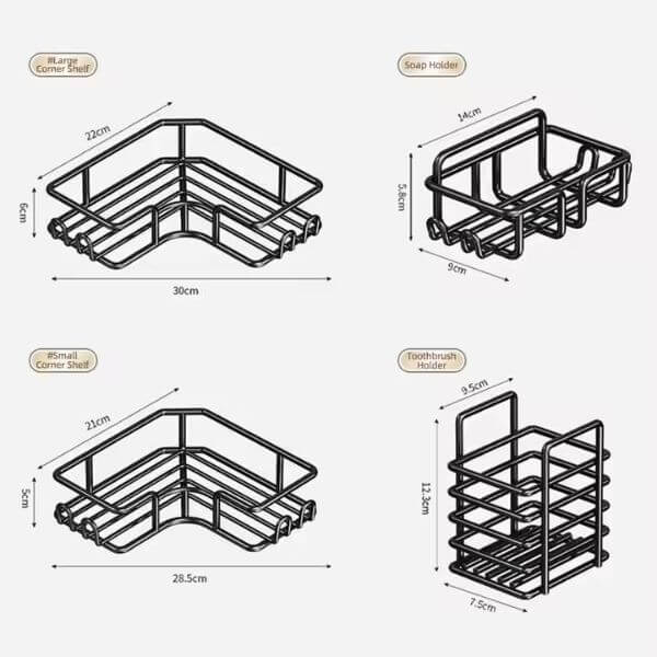 4Pc Bathroom Organizer Shelf