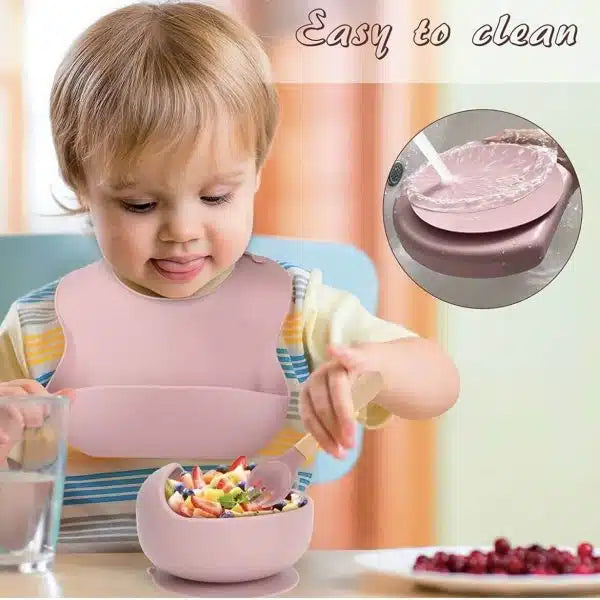5 Pieces Silicone Baby Feeding Set