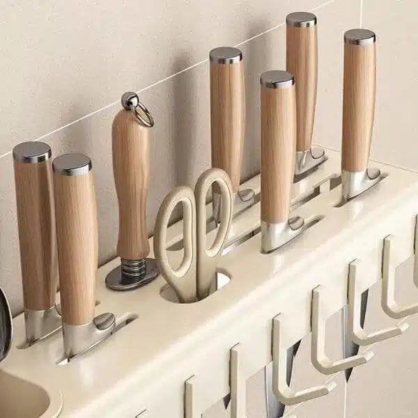 60cm Wall Mounted Kitchen Tool Cutlery Holder