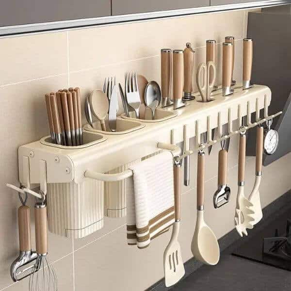 60cm Wall Mounted Kitchen Tool Cutlery Holder