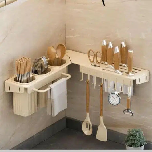 60cm Wall Mounted Multifunctional Kitchen Utensil Holder Rack