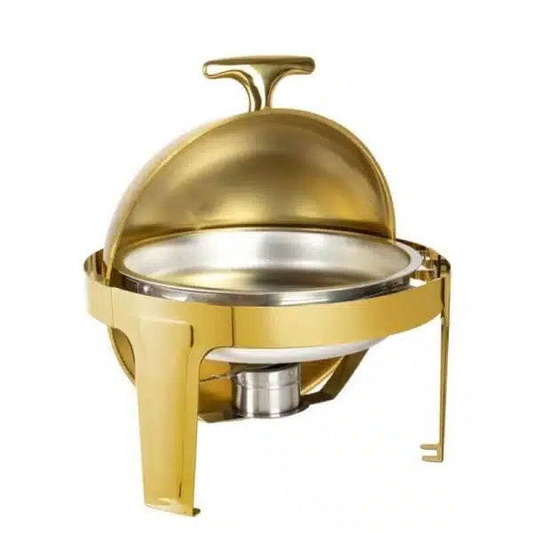 6L Round Gold Catering Chafer Dish Food Warmer