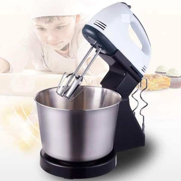 7 Speed Hand Mixer with Stand Mixer Stainless Steel Bowl