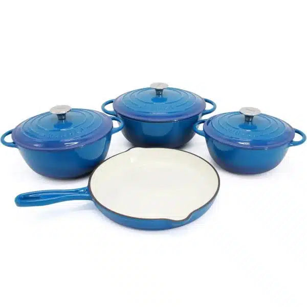 7pcs Enamel Cast Iron Cookware Set
