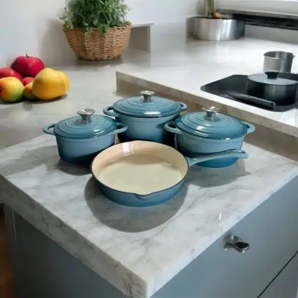 7pcs Enamel Cast Iron Cookware Set