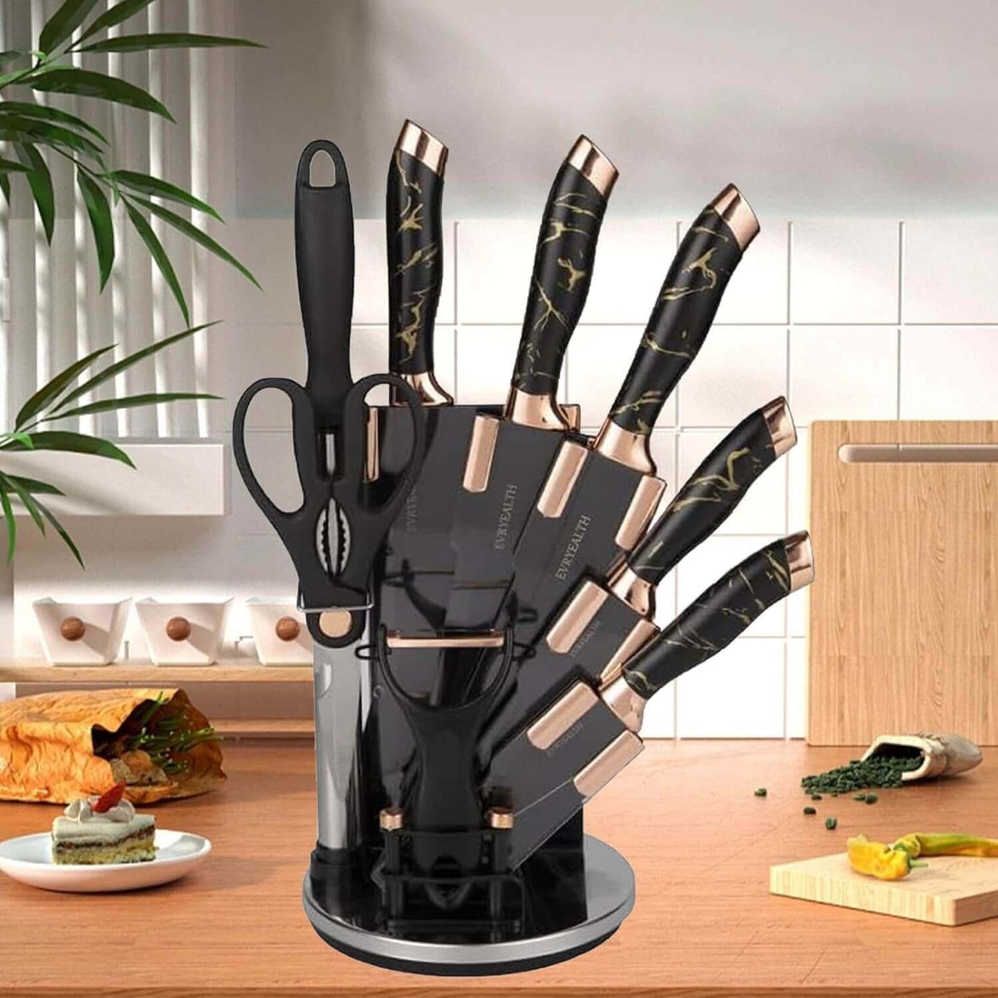 9 Piece Stainless Steel Kitchen Knife Set