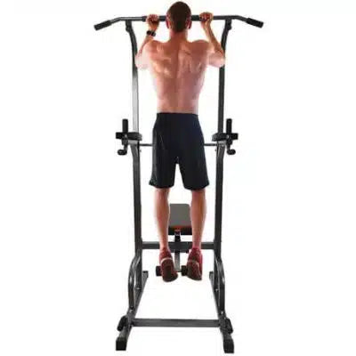All-in-One Pull-Up Bar Adjustable Power Tower Dip Station