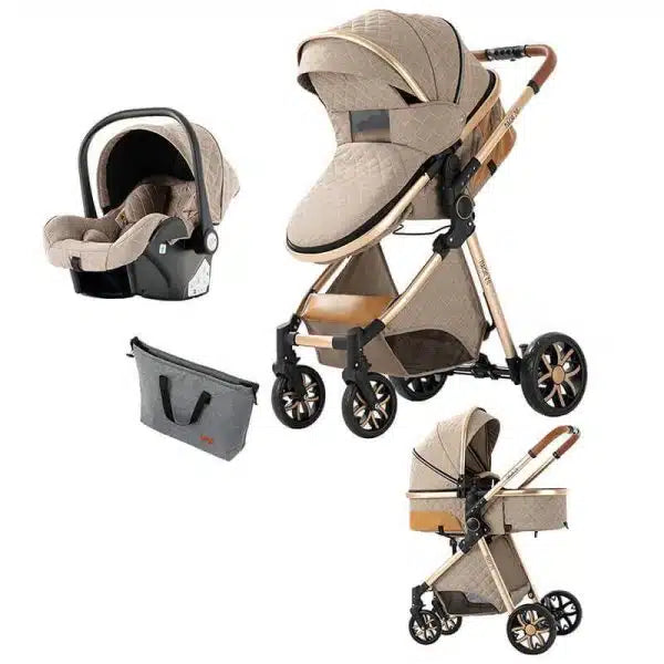 Baby Stroller with Car Seat and Mommy Bag