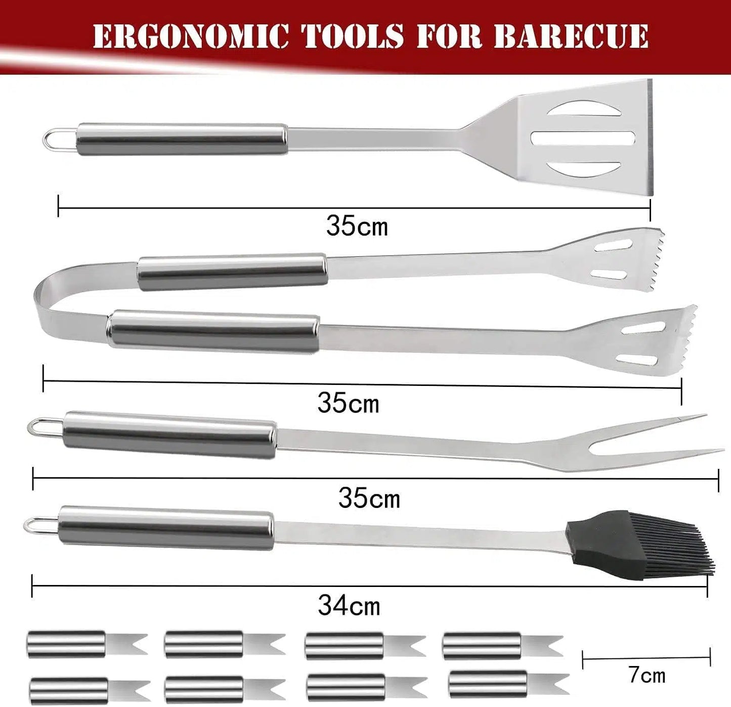18 Piece Stainless Steel Barbecue Portable Grill Tools Set