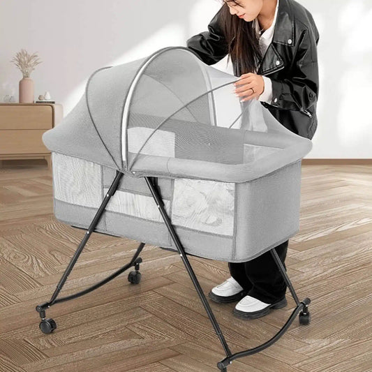 Baby Rocker Bassinet Crib &amp; Co-Sleeper with Detachable Mosquito Net