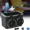 Car Armrest Storage Box with Cup Holder