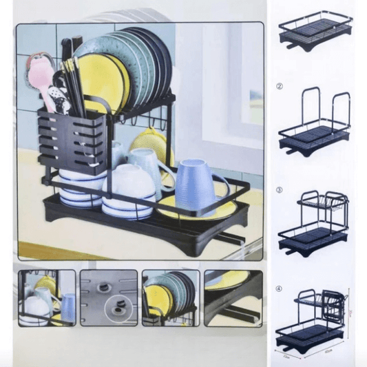 Double Layer Kitchen Countertop Dish Rack
