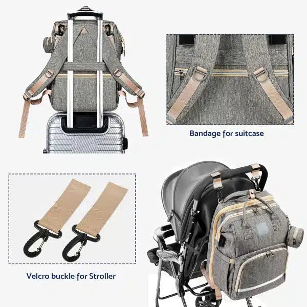 Portable Folding Crib Mommy Bag Bed Backpack