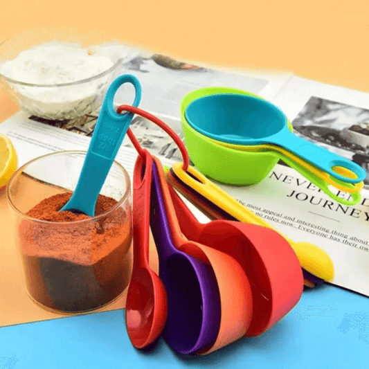 12Pcs Plastic Colorful Measuring Cups and Spoons Set