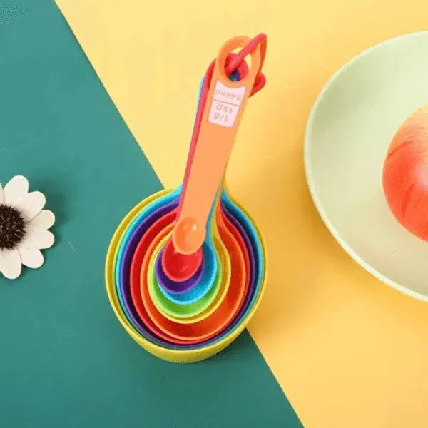 12Pcs Plastic Colorful Measuring Cups and Spoons Set