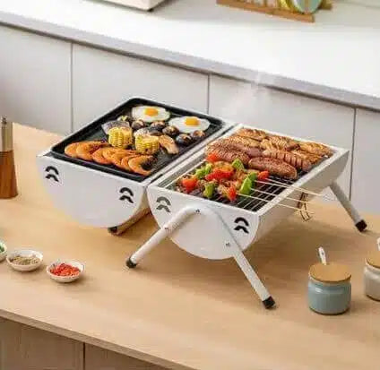 Portable Charcoal Grill Heat Source Double Sided Barbecue