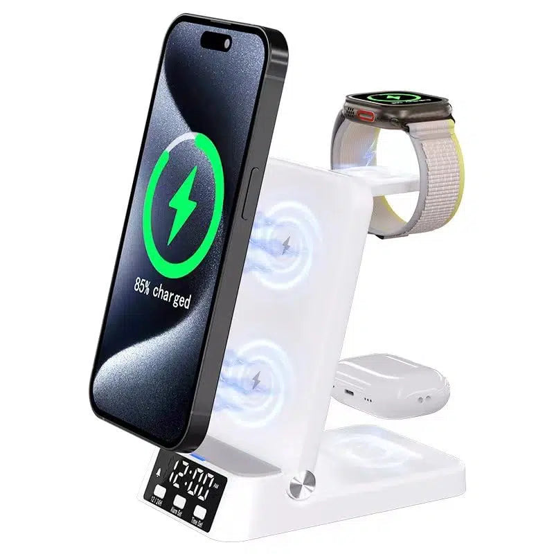 4-in-1 Smart Foldable Wireless Charging Station with Night Light