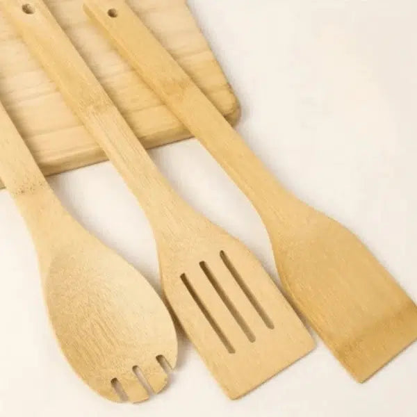 5 Piece Bamboo Kitchen Cooking Tools Utensils Set