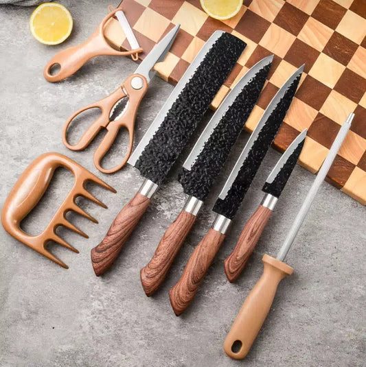 Professional 8 Piece Kitchen Knife and Utensil Set